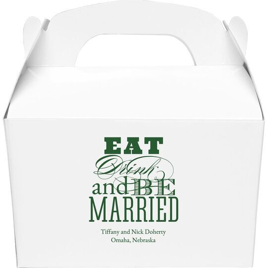 Eat Drink and Be Married Gable Favor Boxes